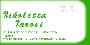 nikoletta karosi business card