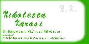 nikoletta karosi business card